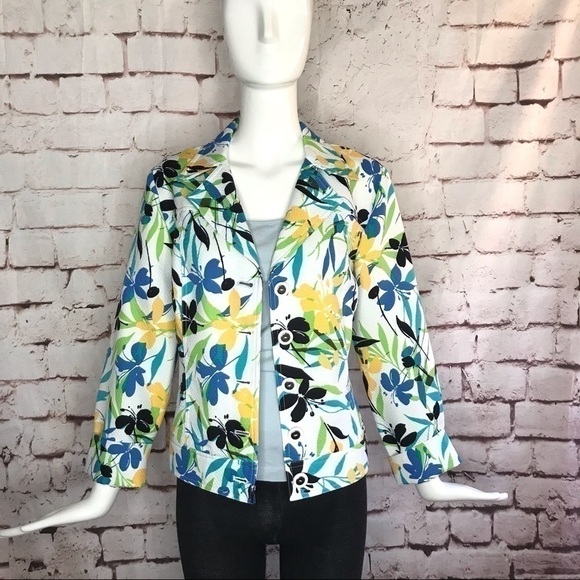 REQUIREMENTS jacket Floral design lightweight Size 10 - Picture 12 of 12